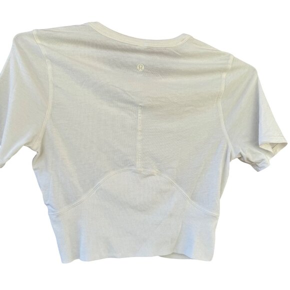 Lululemon Womens White Twist Front T-Shirt Size 8 - Picture 2 of 11